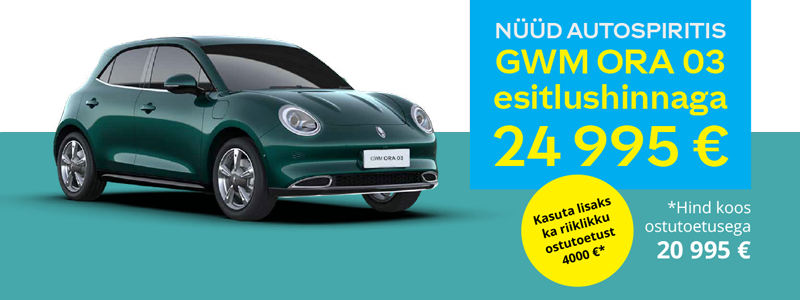 NÜÜD AUTOSPIRITIS GWM ORA 03 esitlushinnaga 24 995 €