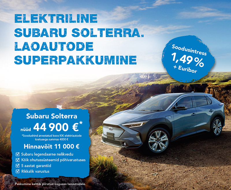 Täiselektriline nelikveoga Subaru Solterra, erihinnaga vaid 44 900€